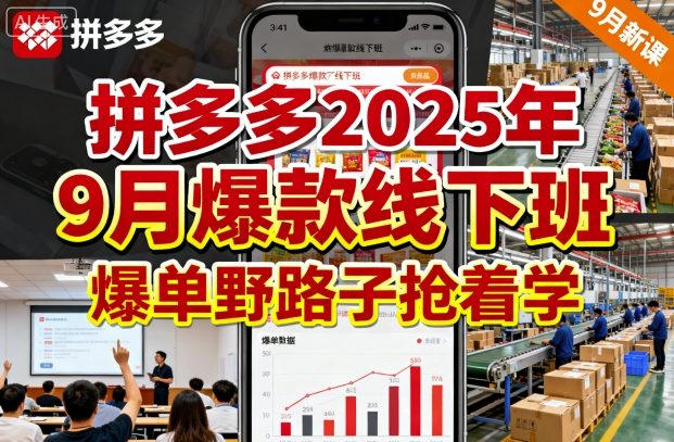 拼多多2025年9月爆款线下班，爆单野路子抢着学-好运多多