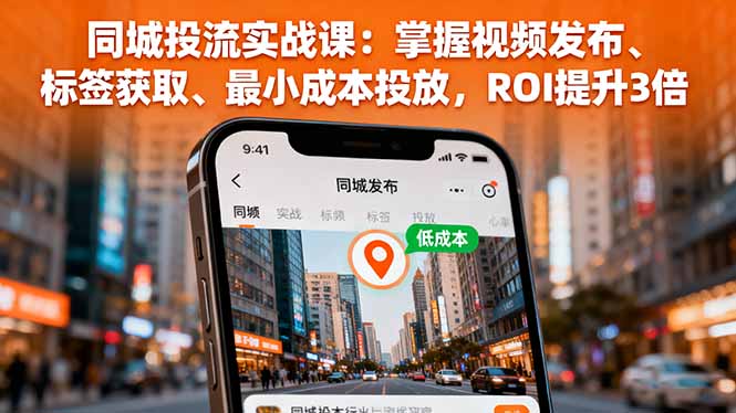 同城投流实战课：掌握视频发布、标签获取、最小成本投放，ROI提升3倍-好运多多