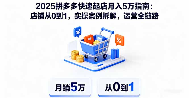 2025拼多多快速起店月入5万指南：店铺从0到1，实操案例拆解，运营全链路-好运多多