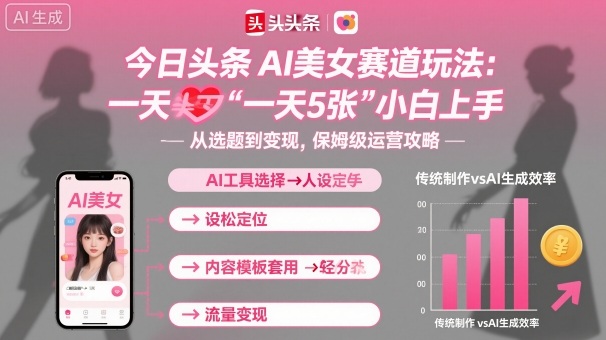 今日头条AI美女赛道玩法，一天轻松5张，小白轻松上手-好运多多