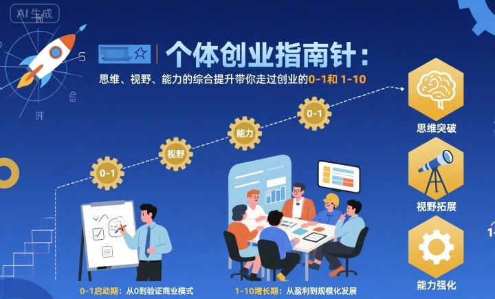 个体创业指南针，思维、视野、能力的综合提升带你走过创业的0-1和1-10【音频】-好运多多