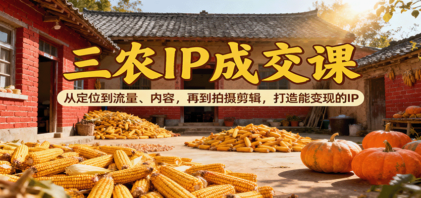 三农IP成交课：从定位到流量、内容，再到拍摄剪辑，打造能变现的IP-好运多多