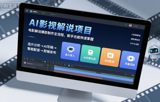 AI影视解说项目，电影解说爆款制作全流程，新手也能快速掌握-好运多多