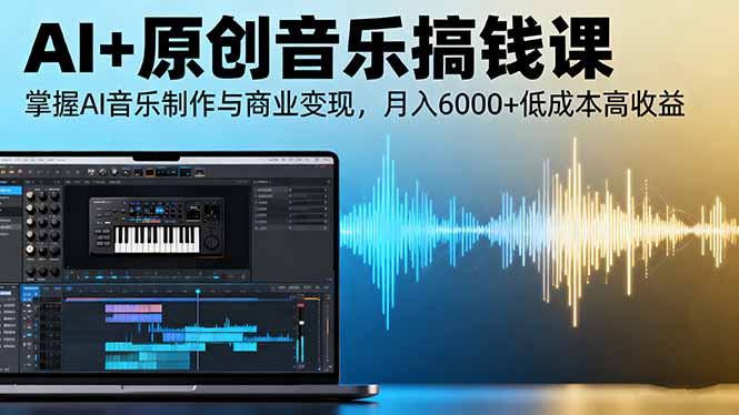 AI+原创音乐搞钱课：掌握AI音乐制作与商业变现，月入6000+低成本高收益-好运多多