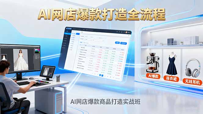 AI网店爆款商品打造实战班：AI技术实现商品图智能处理，快速搭建AI网店-好运多多