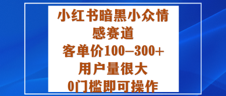 小红书暗黑小众情感赛道,客单价100-300+用户量很大,0门槛即可操作-好运多多