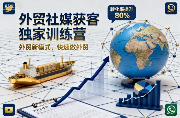 外贸社媒获客独家训练营，外贸新模式，快速做外贸-好运多多