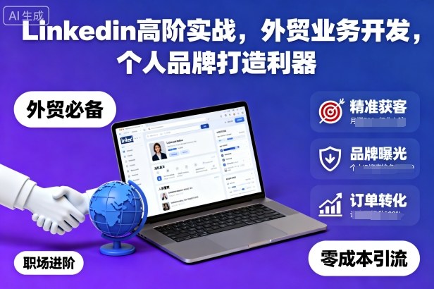 Linkedin高阶实战，外贸业务开发，个人品牌打造利器-好运多多
