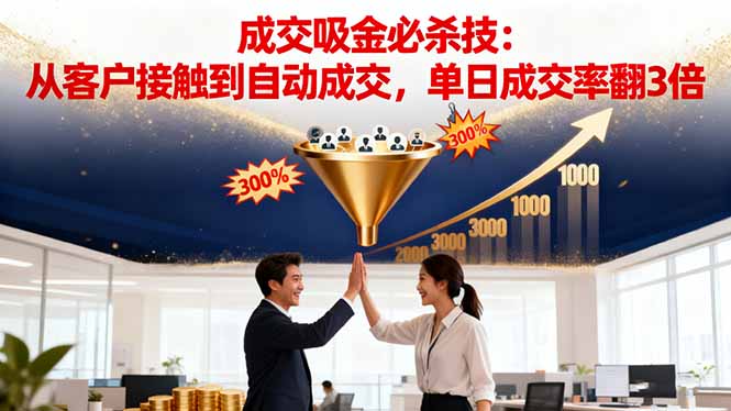 吸金成交营销必杀技：从客户接触到自动成交，单日成交率翻3倍-好运多多