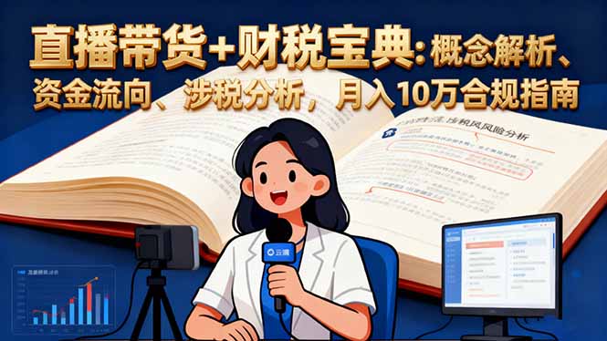 直播带货+财税宝典：概念解析、资金流向、涉税分析，月入10万合规指南-好运多多