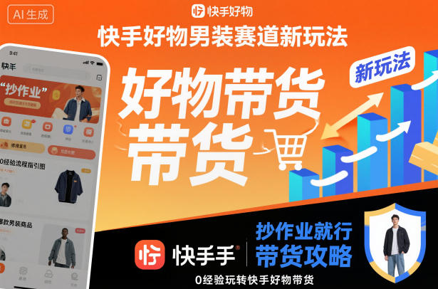 快手好物男装赛道新玩法，抄作业就行，0经验玩转快手好物带货-好运多多