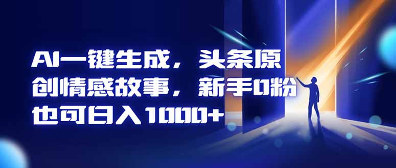 AI一键生成，头条原创情感故事，新手0粉也可日入1000+-好运多多