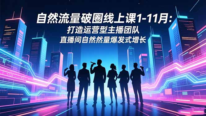 自然流量破圈线上课1-11月：打造运营型主播团队 直播间自然流量爆发式增长-好运多多