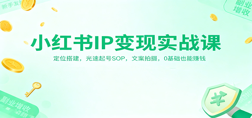 小红书IP变现实战课：定位搭建，光速起号SOP，文案拍摄，0基础也能赚钱-好运多多