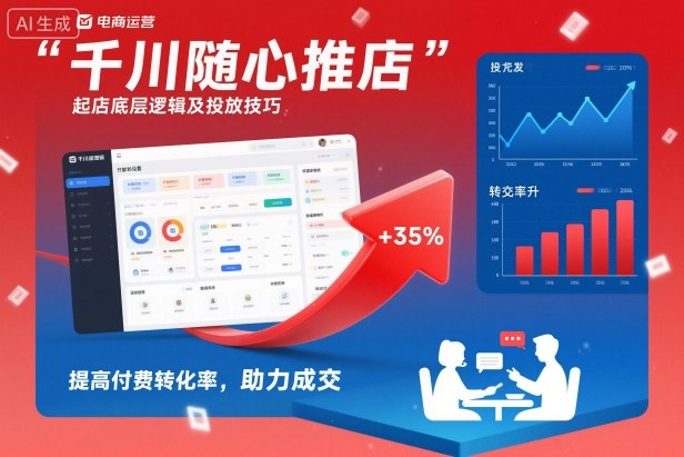 千川随心推起店底层逻辑及投放技巧，提高付费转化率，助力成交-好运多多