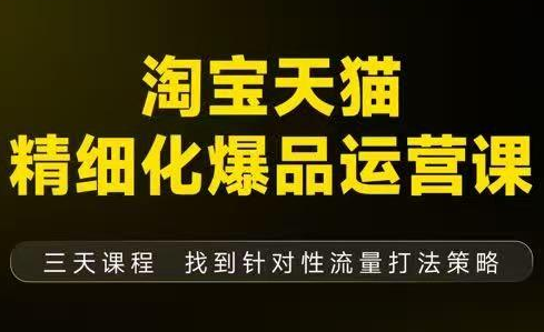 猫课子幽·淘宝天猫精细化爆品运营【音频+字幕+文档】(9月12-14杭州线下课)-好运多多