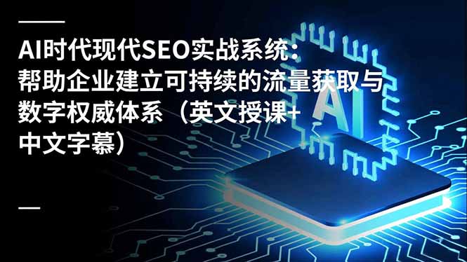 AI时代现代SEO实战系统：帮助企业建立可持续的流量获取与数字权威体系(英文授课+中文字幕-好运多多