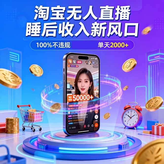 淘宝无人直播，不违规不封号，直播100小时卖了5万，年底旺季！-好运多多