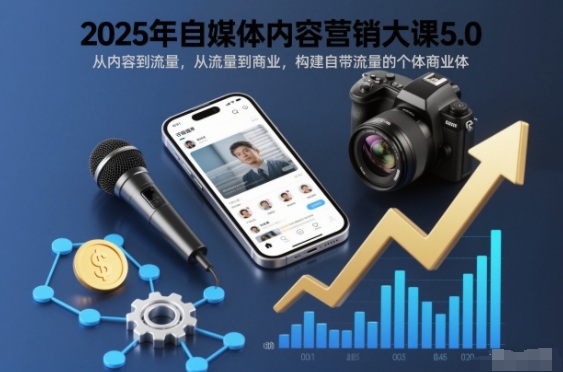 2025年自媒体内容营销大课5.0，从内容到流量，从流量到商业，构建自带流量的个体商业体-好运多多