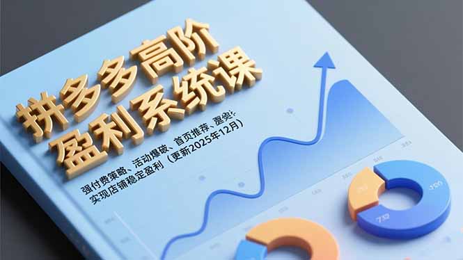 拼多多高阶盈利系统课，强付费策略、活动爆破、首页推荐，实现店铺稳定盈利(更新12月-好运多多