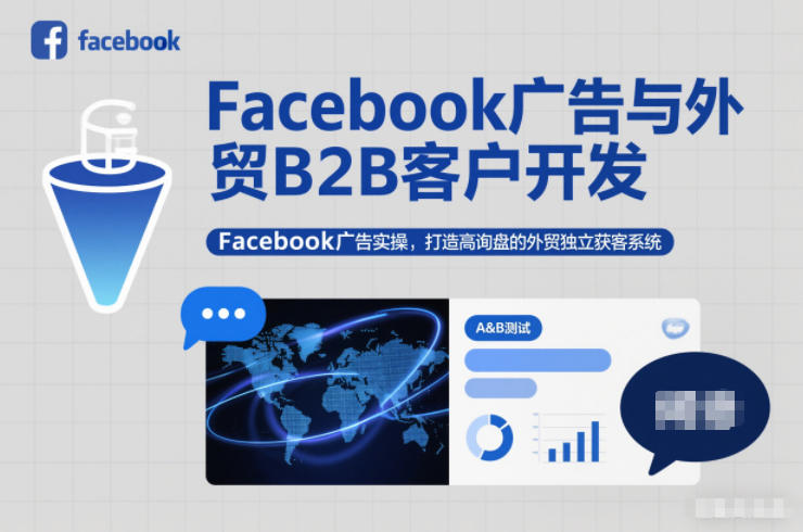 Facebook广告与外贸B2B客户开发，Facebook广告实操，打造高询盘的外贸独立获客系统-好运多多
