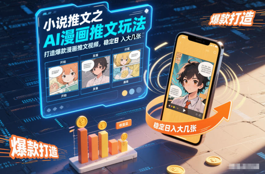 小说推文之AI漫画推文玩法，打造爆款漫画推文视频，稳定日入大几张-好运多多