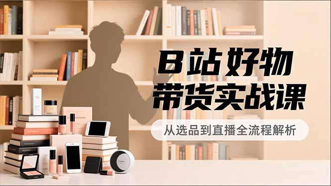 B站好物带货实战课，账号定位、选品拍摄、运营变现，全流程教学，实现UP主月入过万-好运多多