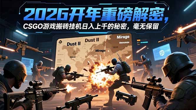 2026开年重磅解密，CSGO游戏搬砖挂机日入上千的秘密，毫无保留-好运多多