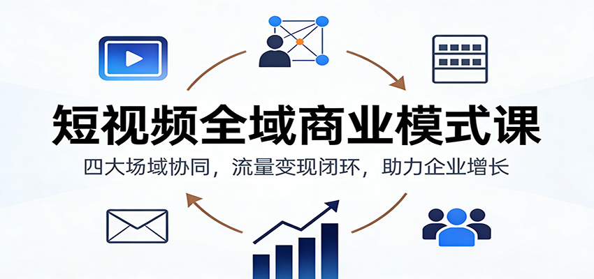 短视频全域商业模式课：四大场域协同，流量变现闭环，助力企业增长-好运多多