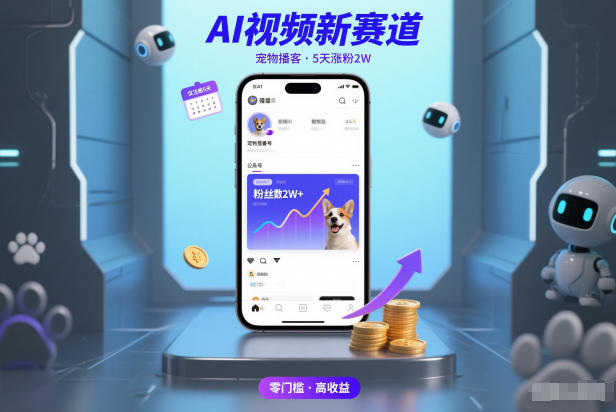 AI视频新赛道，宠物播客仅注册5天涨粉2W，收益非常可观-好运多多