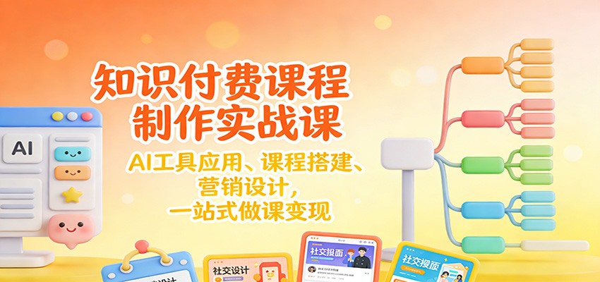 知识付费课程制作实战课：AI工具应用 、课程搭建、营销设计，一站式做课变现-好运多多