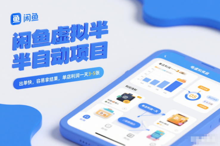 闲鱼虚拟半自动项目，出单快，容易拿结果，单店利润一天3-5张-好运多多