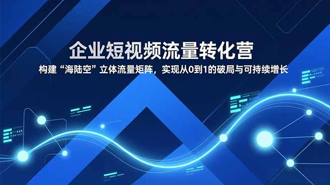 企业短视频流量转化营，构建“海陆空”立体流量矩阵，实现从0到1的破局与可持续增长-好运多多