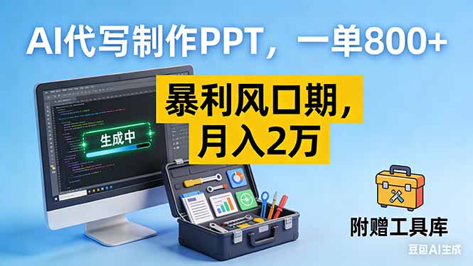 AI代写制作PPT，一单800+， 暴利风口期，月入2万【附工具】-好运多多