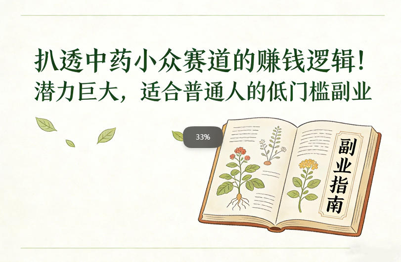 扒透中药小众赛道的賺米逻辑，潜力巨大，适合普通人的低门槛副业-好运多多