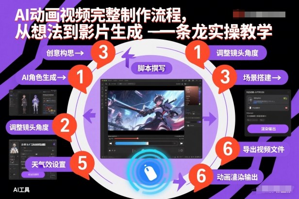 AI动画视频完整制作流程，从想法到影片生成一条龙实操教学-好运多多