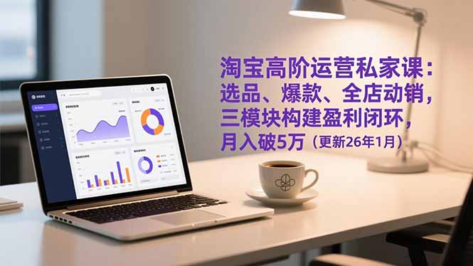 淘宝高阶运营私家课：选品、爆款、全店动销，三模块构建盈利闭环，月入破5万(更新26年1月-好运多多