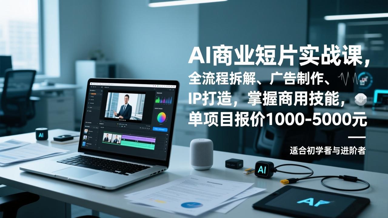 AI商业短片实战课，全流程拆解、广告制作、IP打造，掌握商用技能，单项目报价1000-5000元-好运多多