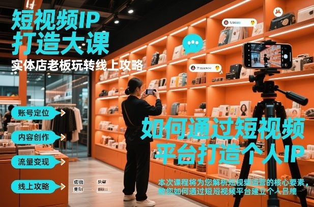 短视频ip打造大课，实体店老板玩转线上攻略-好运多多