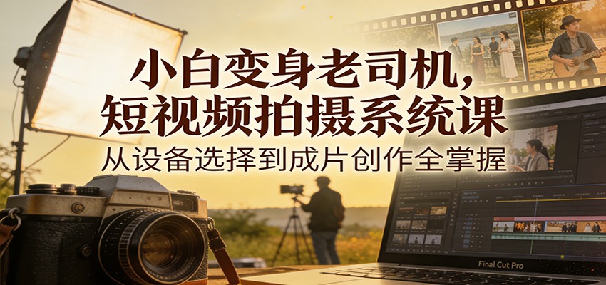 小白变身老司机，短视频拍摄系统课，从设备选择到成片创作全掌握-好运多多