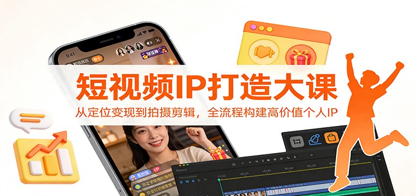 短视频IP打造大课：从定位变现到拍摄剪辑，全流程构建高价值个人IP-好运多多