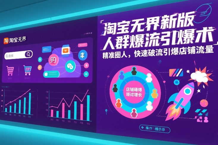 淘宝无界新版人群爆流引爆术，精准圈人，快速破流引爆店铺流量-好运多多