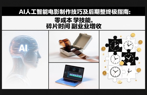 AI人工智能电影制作技巧及后期完整终极指南：零成本学技能，碎片时间副业增收-好运多多