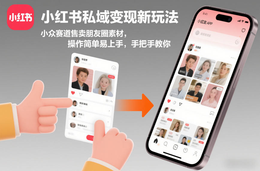 小红书私域变现新玩法，小众赛道售卖朋友圈素材，操作简单易上手，手把手教你-好运多多