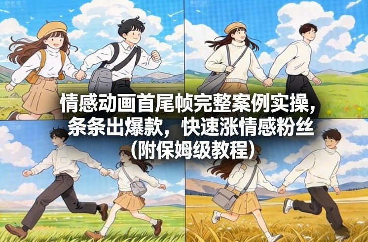 情感动画首尾帧完整案例实操，条条出爆款，快速涨情感粉丝(附保姆级教程)-好运多多