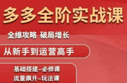 大炮·拼多多全阶实战课程(更新2026)-好运多多