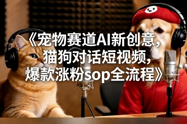 宠物赛道AI新创意，猫狗对话短视频，爆款涨粉sop全流程-好运多多