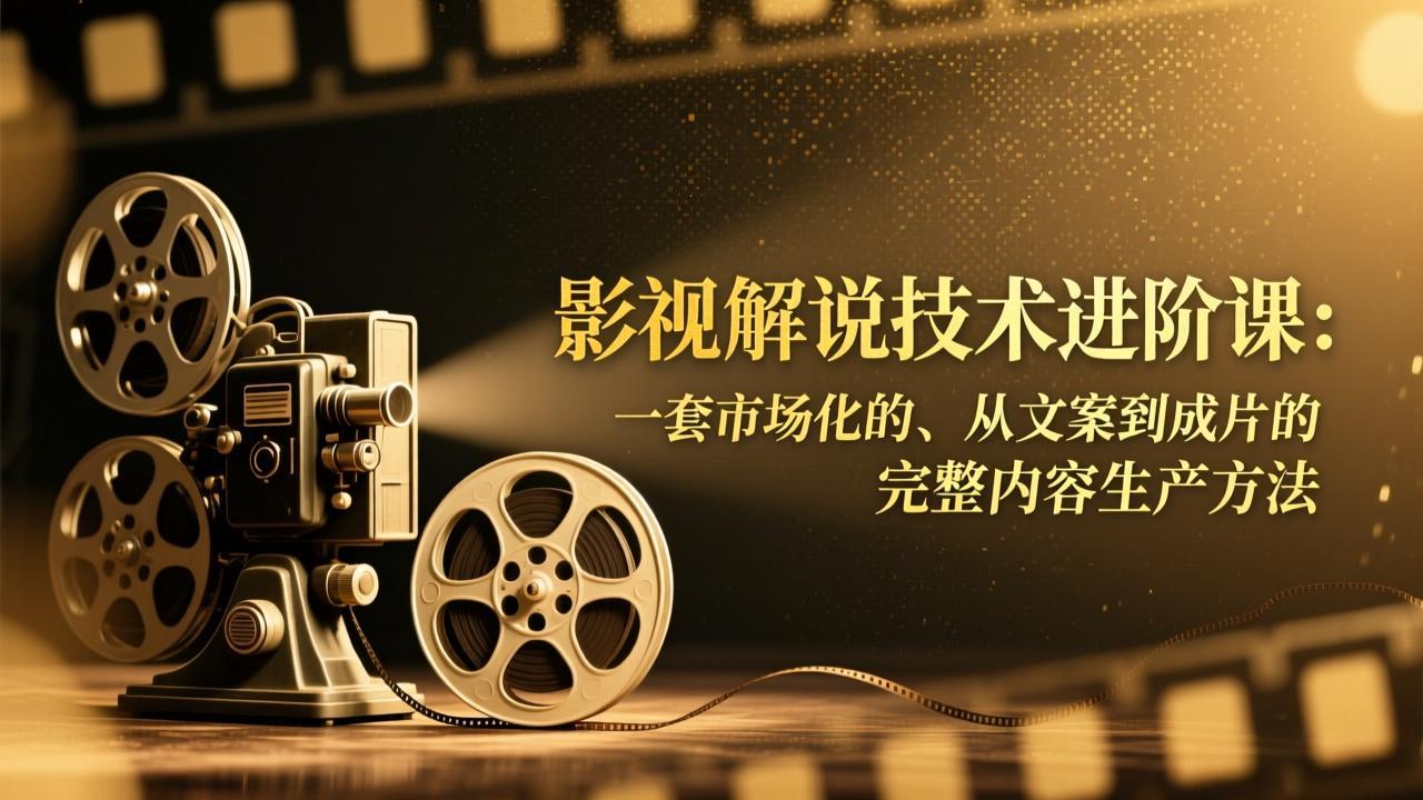 影视解说技术进阶课：一套市场化的、从文案到成片的完整内容生产方法-好运多多