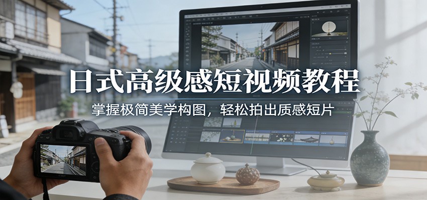 日式高级感短视频教程：掌握极简美学构图，轻松拍出质感短片-好运多多