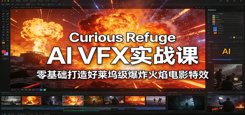Curious Refuge AI VFX实战课，零基础打造好莱坞级爆炸火焰电影特效-好运多多